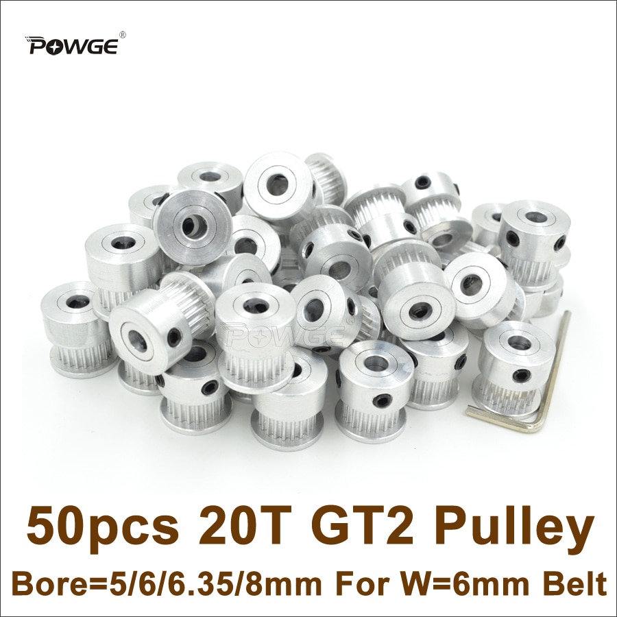 POWGE 20 Teeth 2GT Ÿ̹ Ǯ  5/6/6.35/8mm 6mm 2GT Ÿ̹ Ʈ 3D  ǰ 20 T 20 Teeth GT2 Ǯ